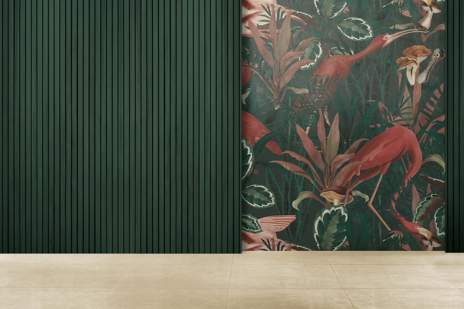 Papel pintado instalado en la puerta de una habitación Papel pintado instalado en la puerta de una habitación